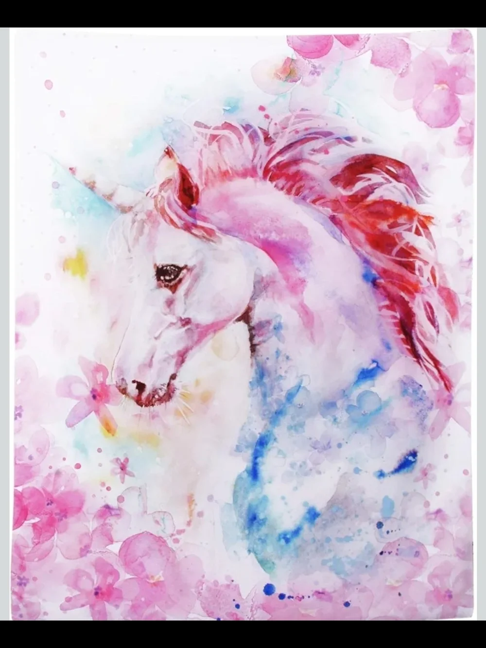 Pink Watercolor Unicorn Tapestry - Magical Wall Art